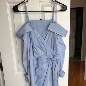 Elegant Light Blue Off-Shoulder Dress